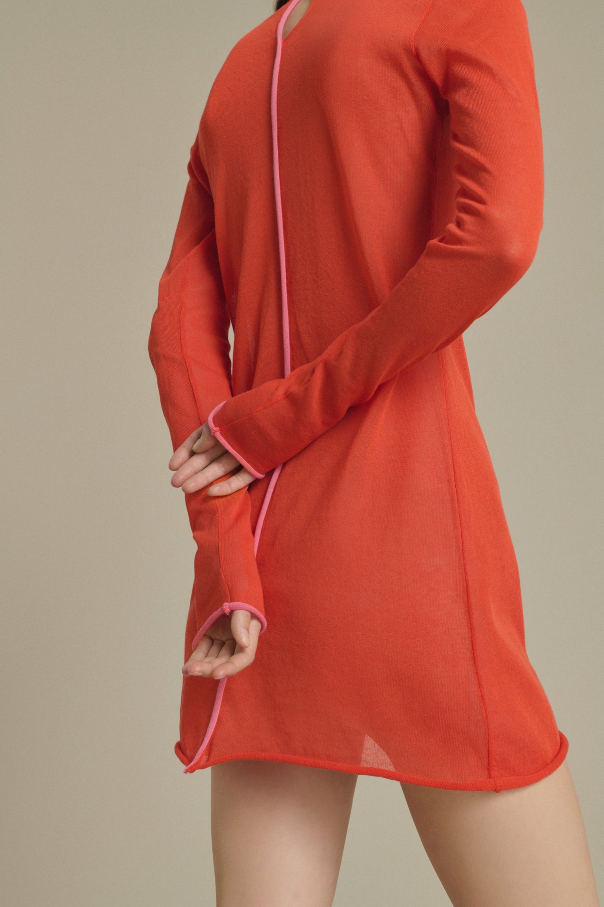 Kleid Irene mini orangerot aus Strickware Soeur & TL180 - Soeur vue 5