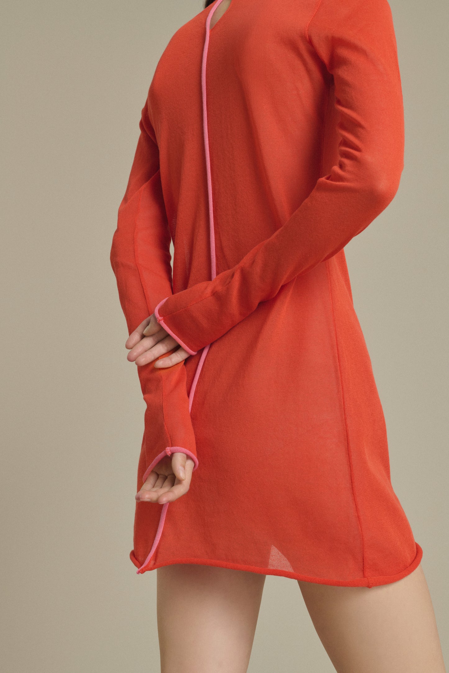 Kleid Irene mini orangerot aus Strickware Soeur & TL180 - Soeur