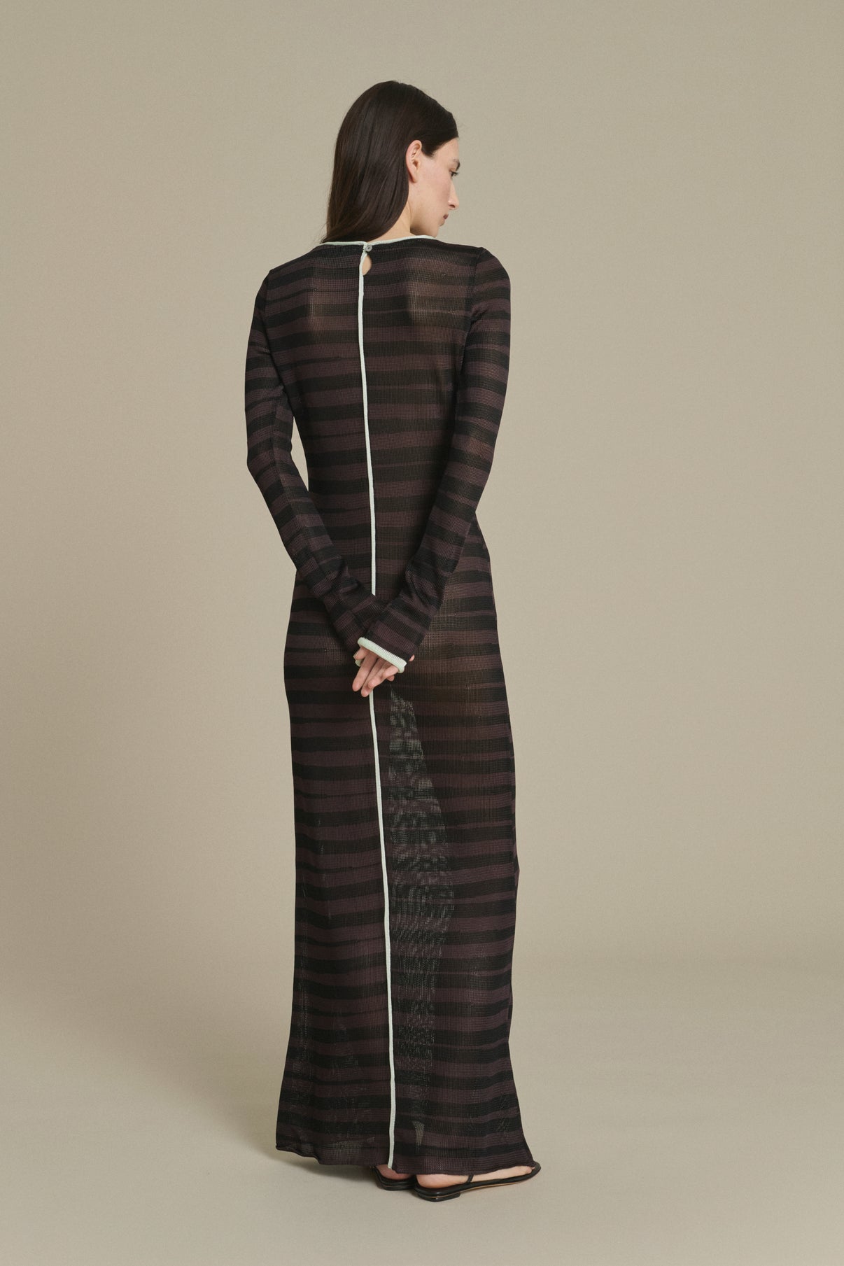 Kleid Momo lang gestreift Schokolade und Schwarz Soeur & TL180 - Soeur vue 2