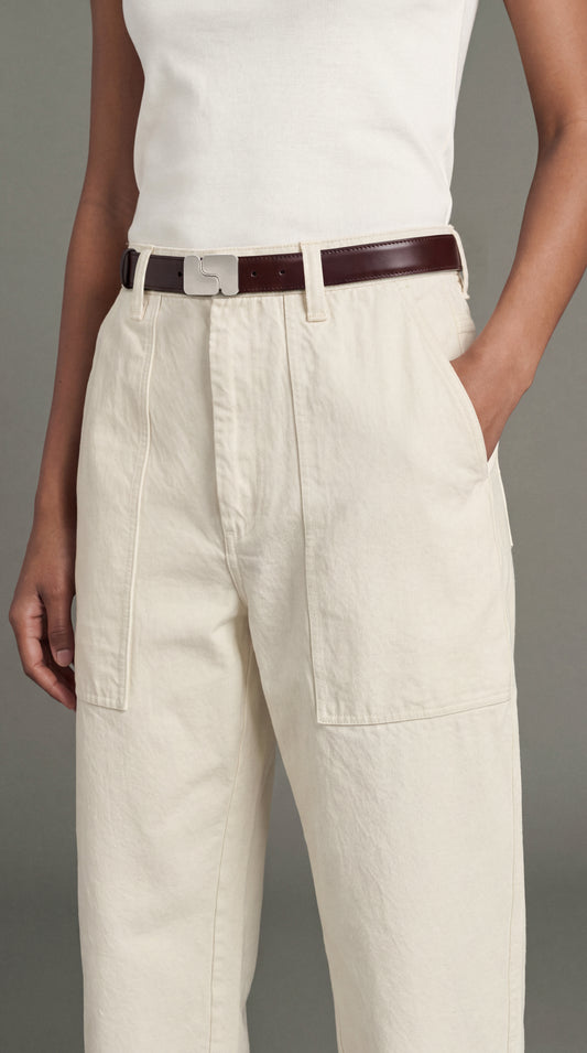 Gürtel Ninon – Bordeauxrot, Boxleder, S-Schnalle, Damen – Soeur