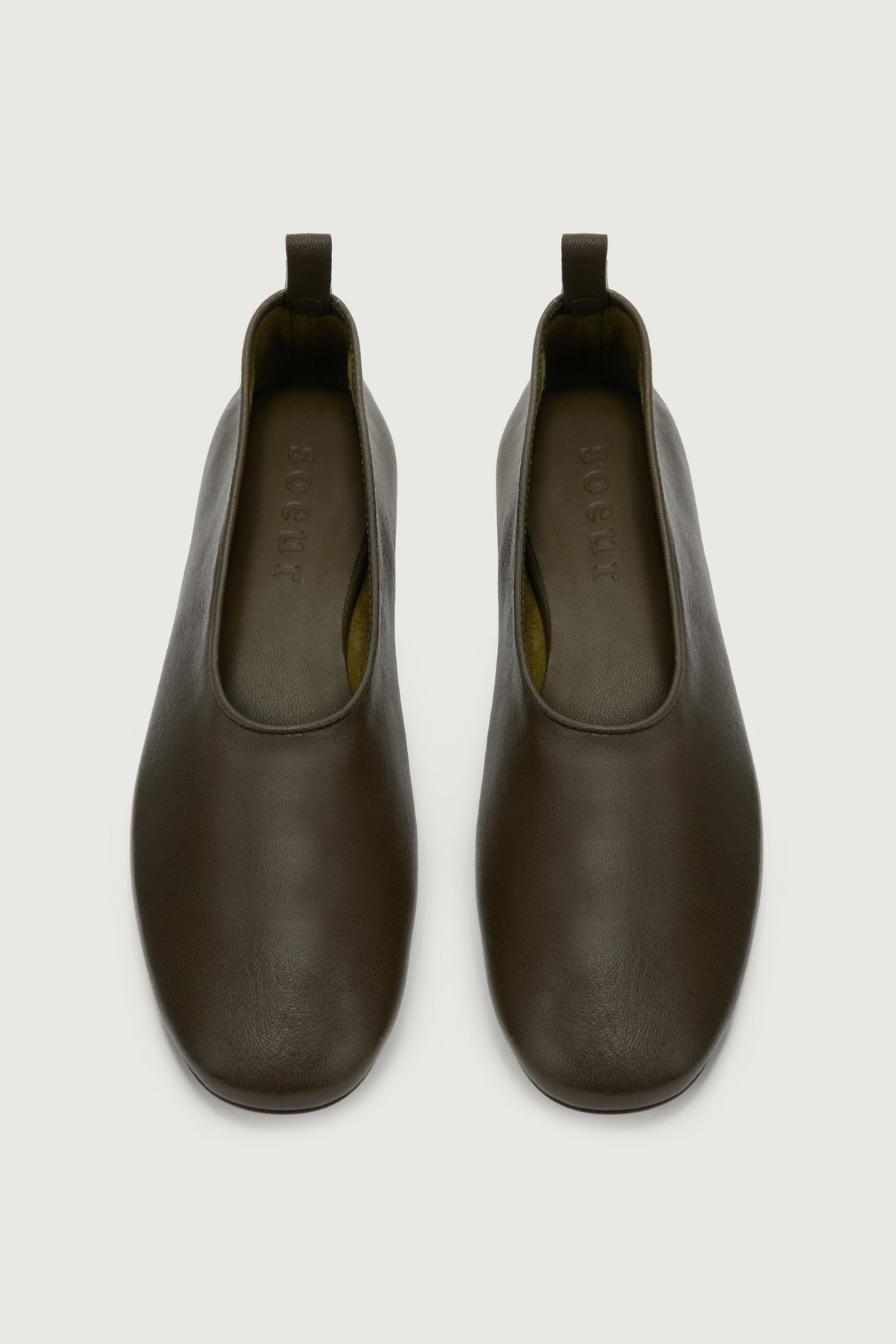 Ballerinas Bala – Dunkelkaki – Leder – Damen vue 3