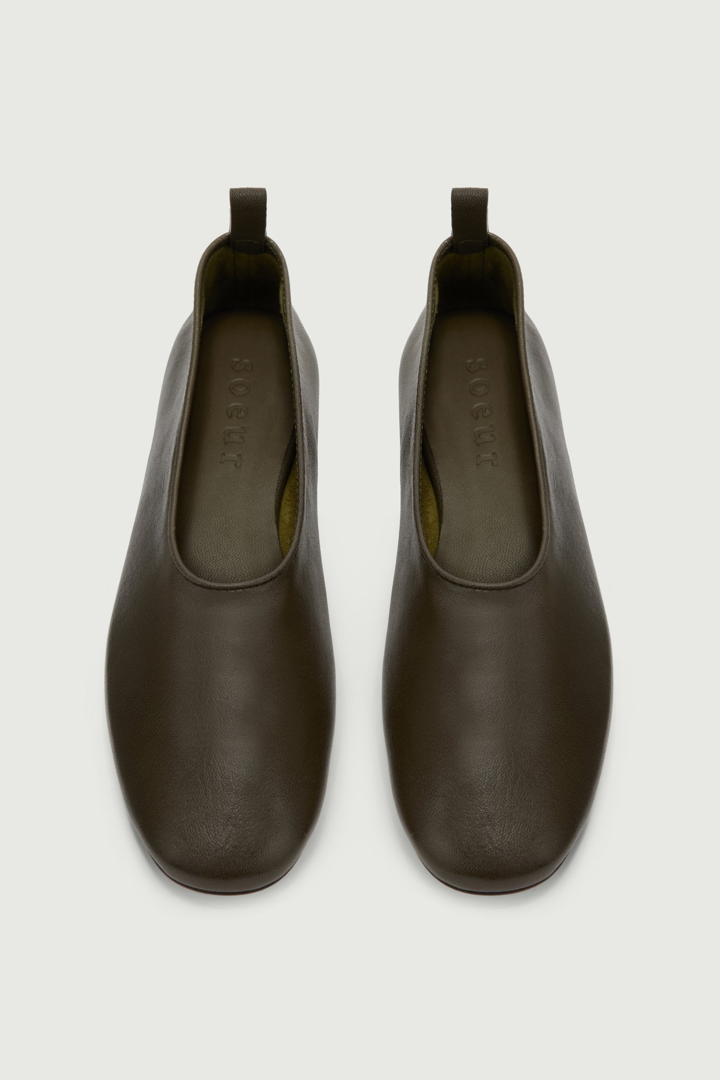 Ballerinas Bala – Dunkelkaki – Leder – Damen