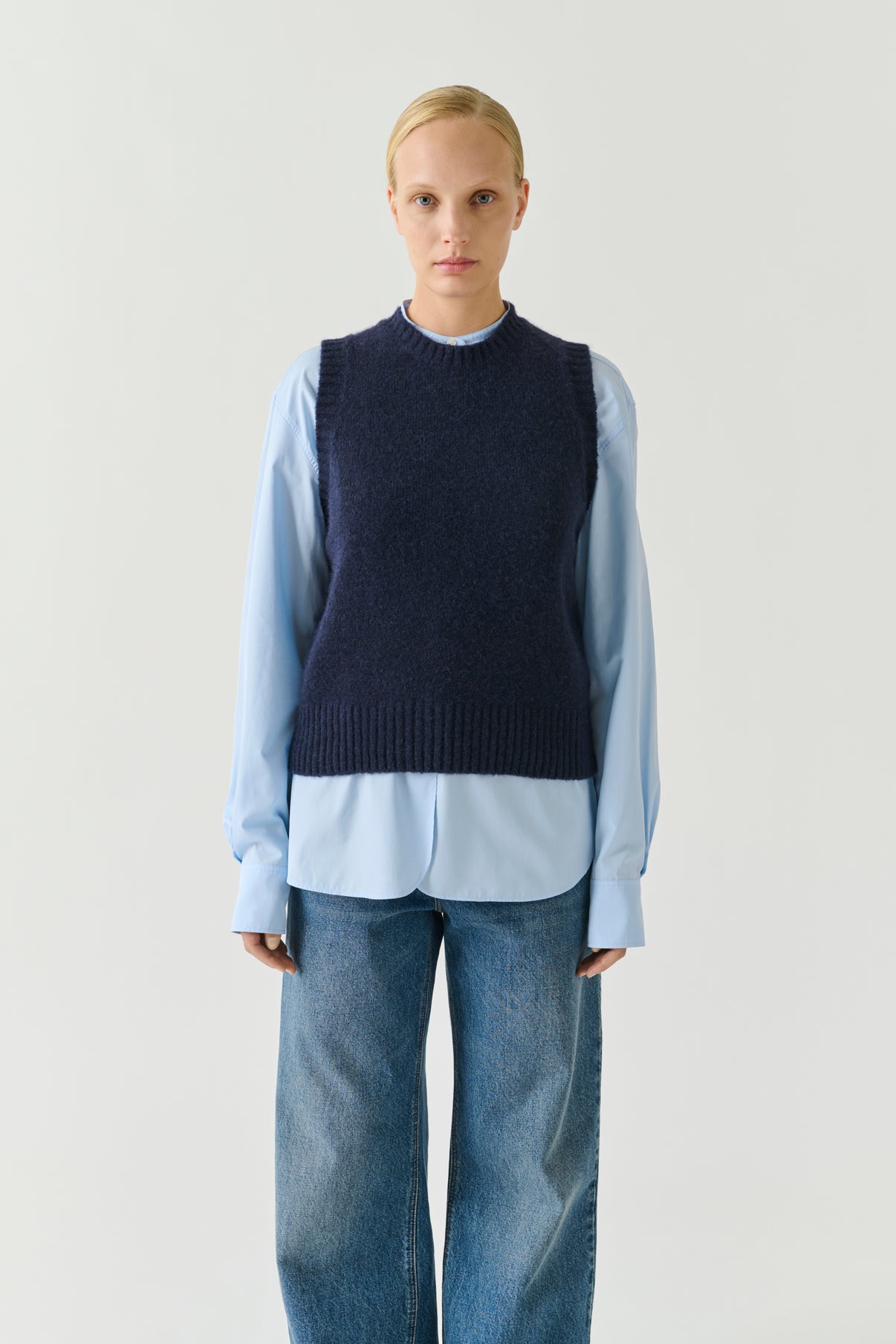 Pullover Namaste – Navy – Wolle – Damen vue 1