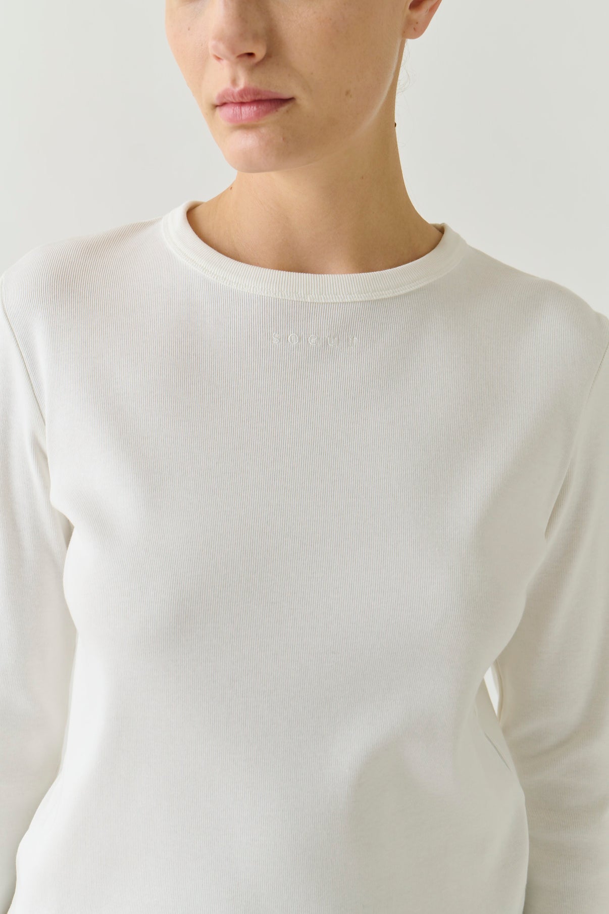 T-Shirt Flavie – Weiß Bio-Baumwolle Langarm – Soeur vue 4