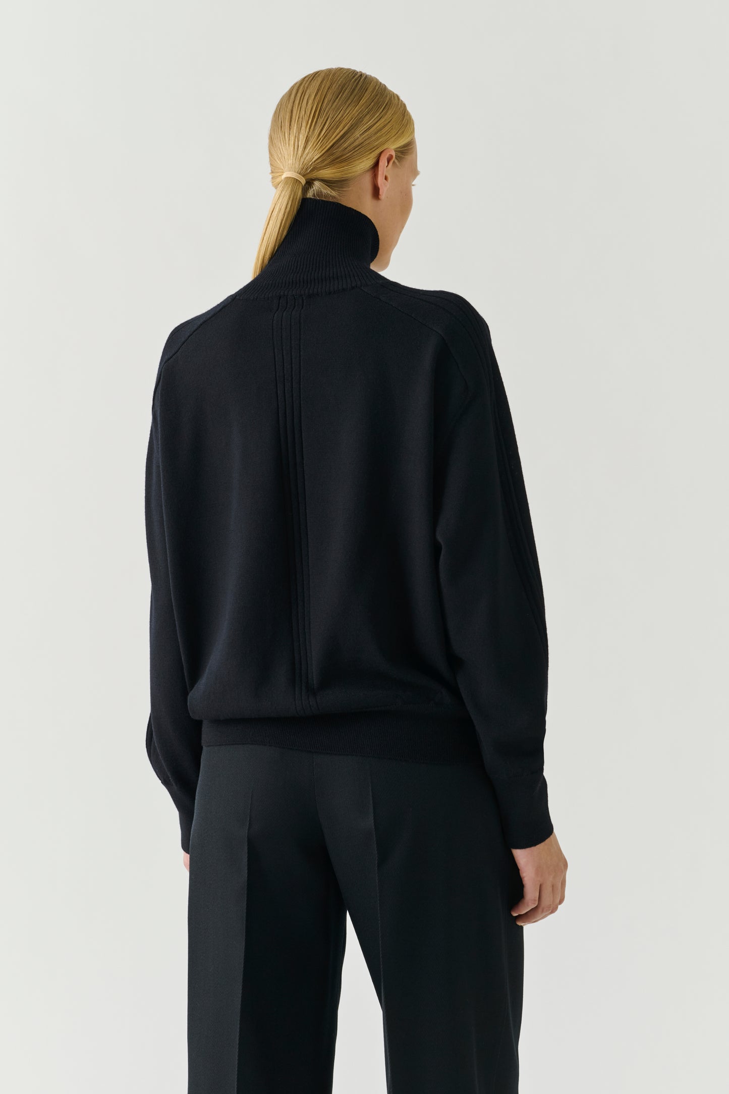 Pullover Nord - Schwarz Merinowolle Rollkragen Oversize - Soeur