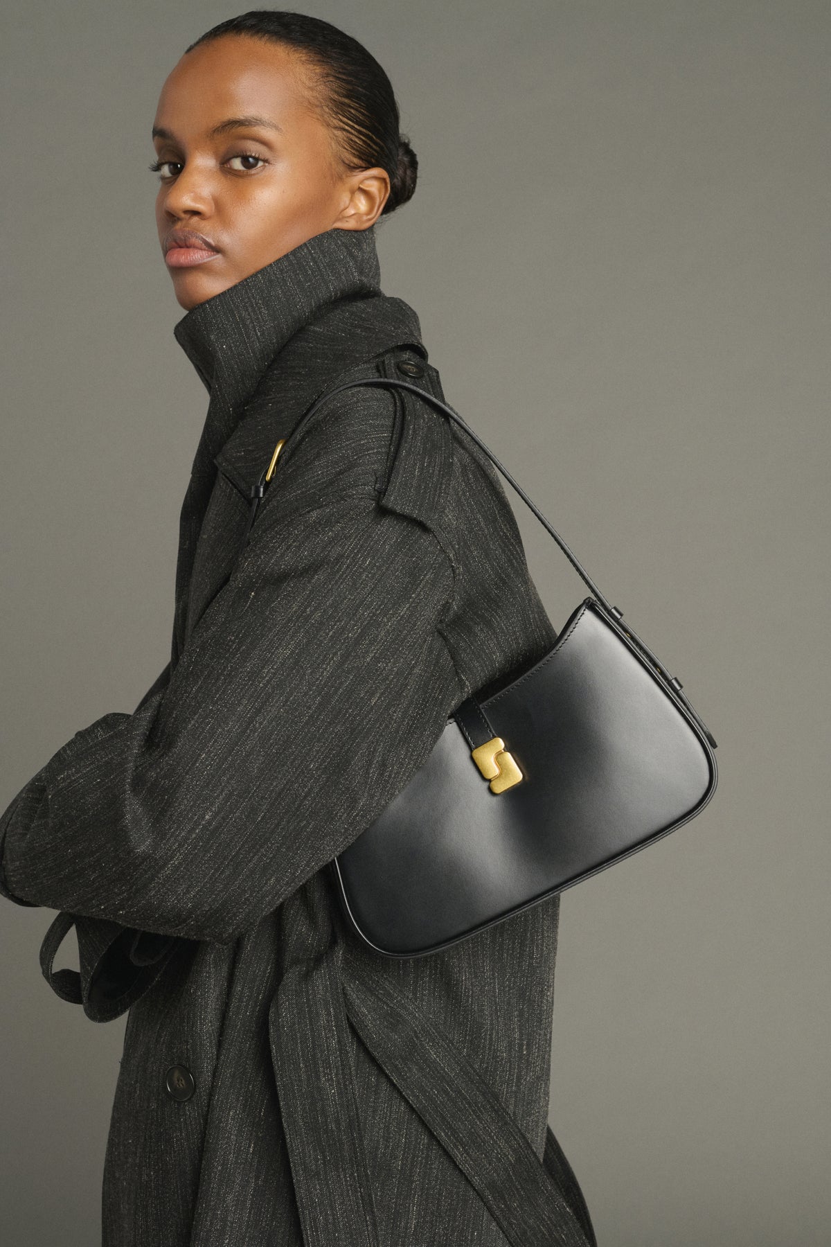 Sac Bonnie - Noir Cuir Box Boucle S - Soeur vue 2