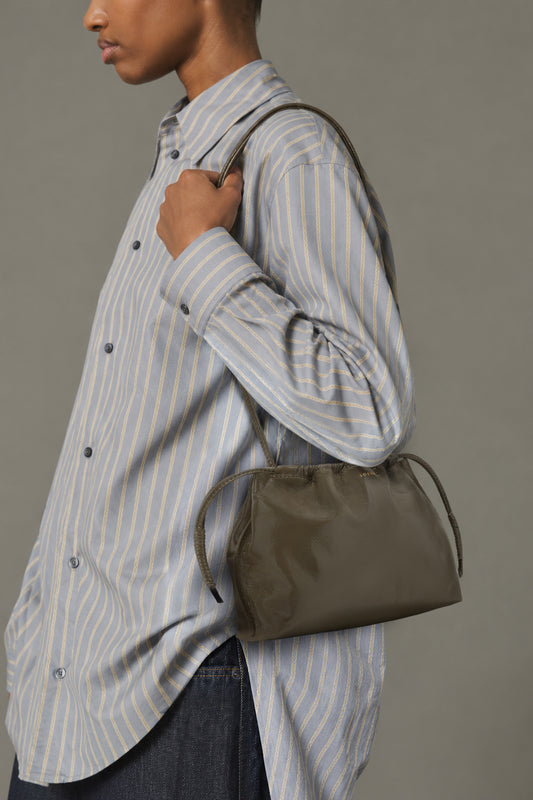 Tasche Suzette – Khaki, gerafftes Lackleder – Soeur