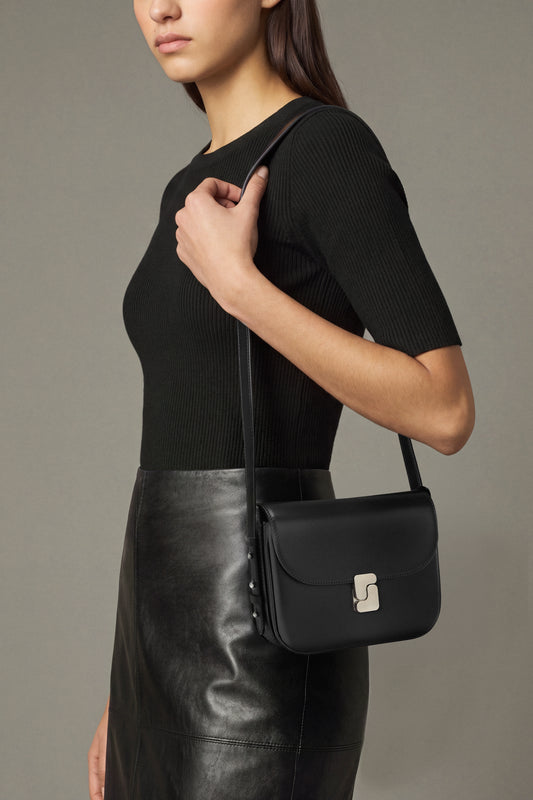 Tasche Bellissima Mini - Schwarz Boxleder S-Schließe - Soeur