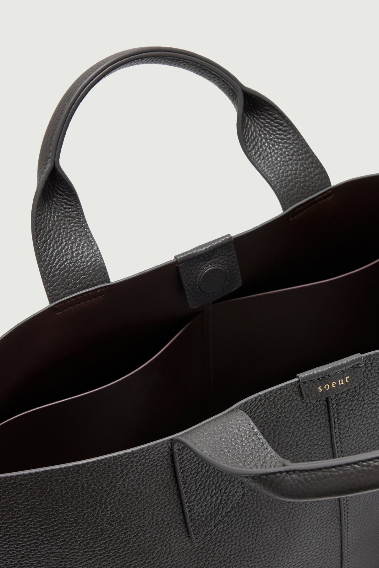 Tasche Suave - Stahl - Leder - Damen vue 4